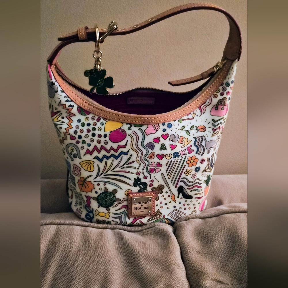 Dooney & Bourke Multicolor Doodle Print Hobo Bag